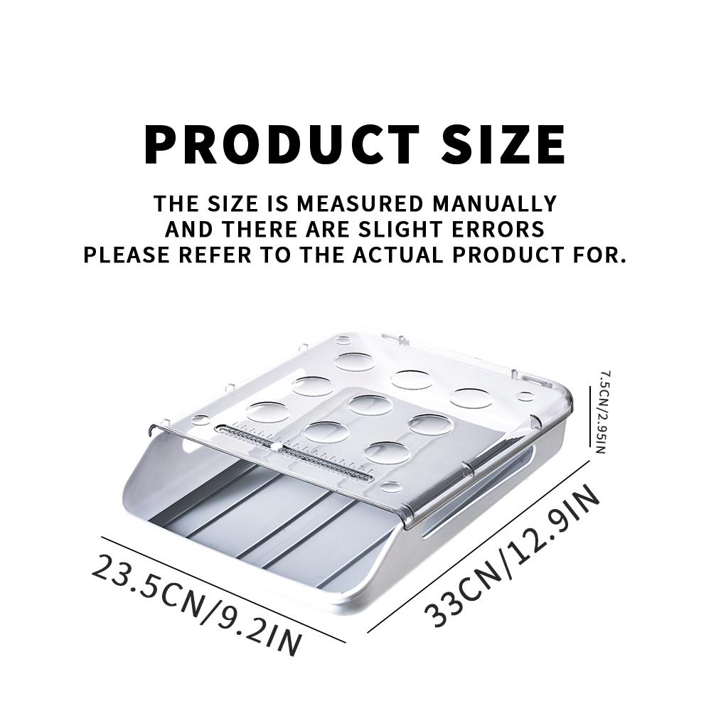 New Automatic Rolling Egg Box Kitchen Items Refrigerator Storage Organizer Household Transparent Drawer Tray Space Saver