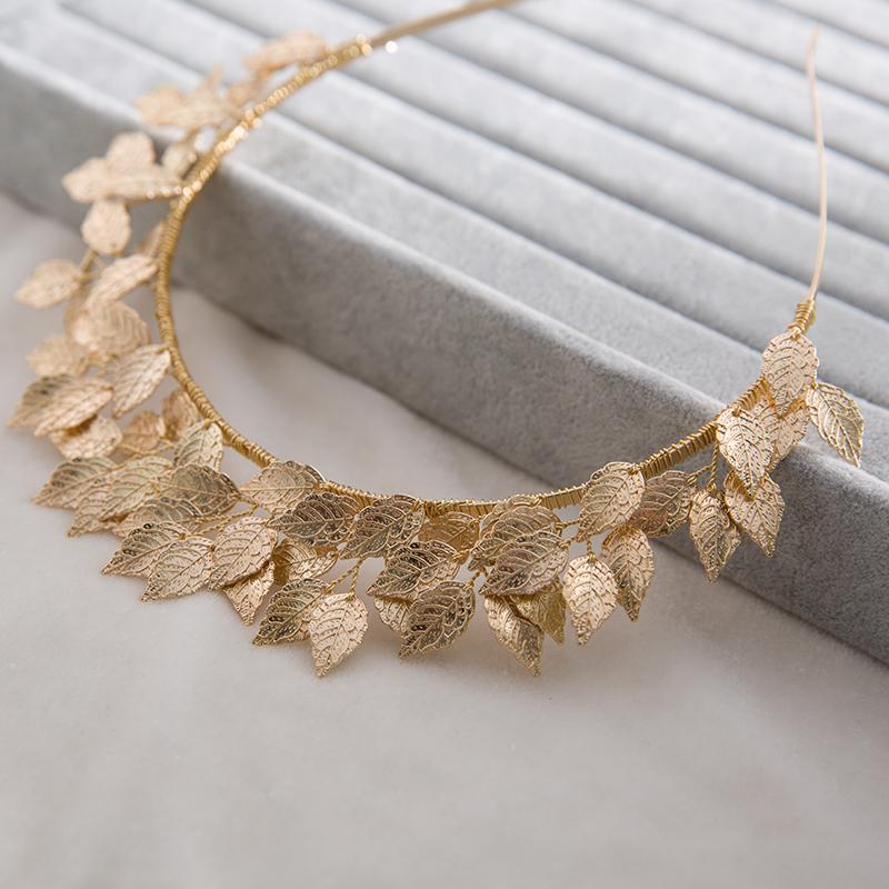 Vintage Handgemachtes Blattgold Haarband Für Frauen Tiara Hochzeit Kopfschmuck Haarschmuck Braut Stirn Haarschmuck Kopfschmuck