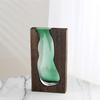 AEE4-Wooden House Glass Vase Water Raised Flower Living Room Dining Table Dry Flower Arrangement Container Ornament