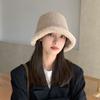 Lamb Fleece Cotton Windproof Women's Plush Hat Autumn Cap Korean Style Bucket Hat Fisherman Hat