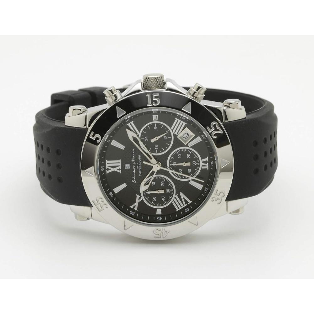 Salvatore Marra Herren Schwarz Chronograph Analog Quarz Uhr Limitiert SSbk
