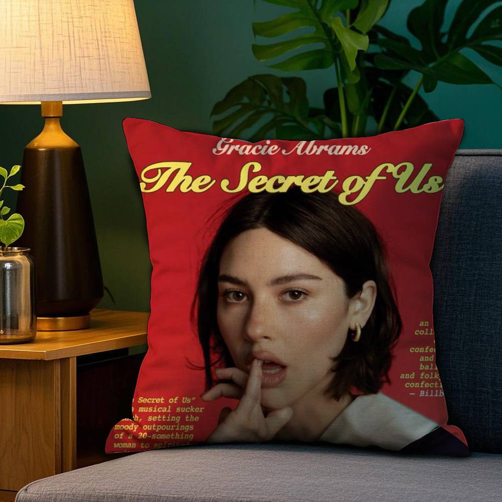 Singer G-Gracie Abrams Pillow Case Sofa Living Room Bedroom Double-Sided Printing Square Cushion Nap Time Pillow Case