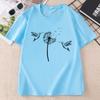 Cute Dandelion Hummingbird TShirt Unisex Ladies Nature Lovers Tee Casual Cotton Short Sleeve Animal Lover Tshirts Clothes