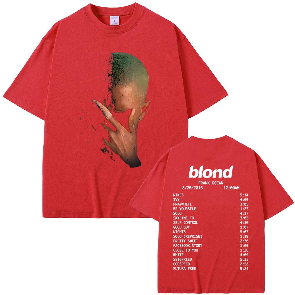 Rapper Frank Fashion Vintage Graphic T-shirts Men Women Ocean Hip Hop Trend T Shirts Blond Oversized T-shirt Man Cotton Tshirt