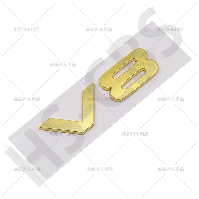 3D ABS Bilmotor Slagvolym Logotyp V8 Bokstav Emblemet Bakluckeemblem Auto Baklucke Dekaler