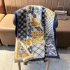 Autumn and winter new imitation cashmere scarf thickened and lengthened flower scarf retro shawl dual-purpose outer fit