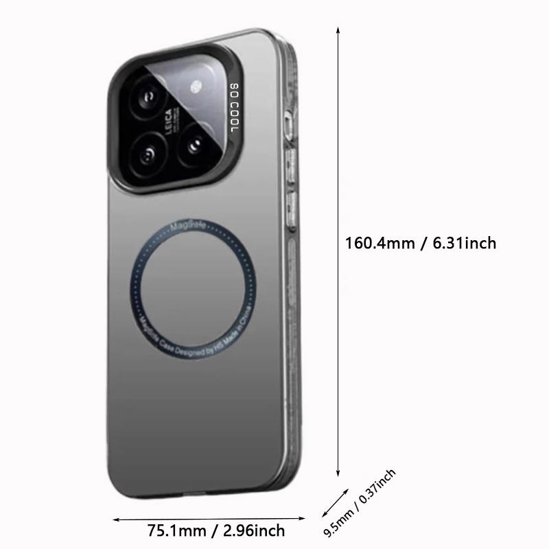 For Magsafe Wireless Charging Matte Frosted Case For Xiaomi 14 13 13T 14T Pro Color Semi-Transparent Shockproof Protection Cover