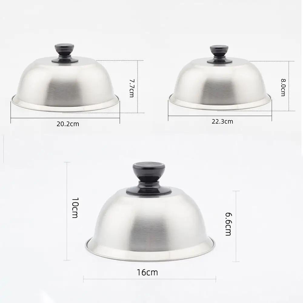 Stainless Steel Cheese Melting Dome Lids For Smash Burgers Round Covers For Barbecue Sandwiches Steak Cooking Cookware