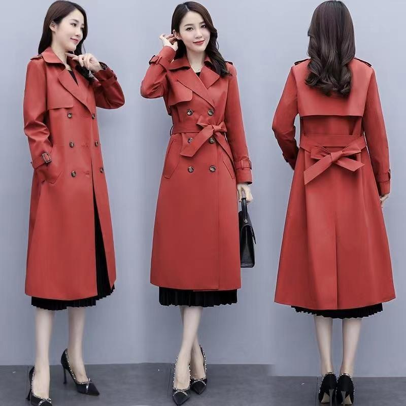 Windbreaker Women's Mid-length British Style Outerwear Spring and Autumn Korean Style Casual Waist-length Coat