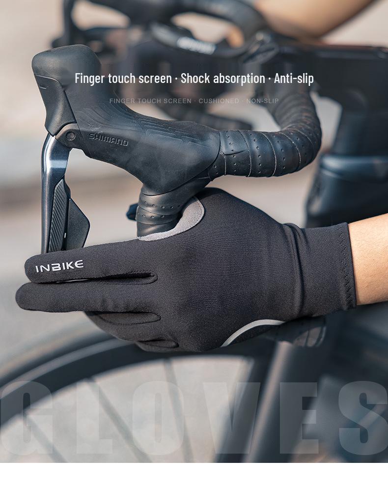 INBIKE Vollfinger-Touchscreen-Fahrradhandschuhe mit Stoßdämpfung, rutschfestes Design für Damen und Herren - Frühling/Herbst