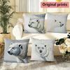 Polar Bear Print Throw Pillow Covers Pattern Cushion Cover Suitable for Sofa Bedroom Car Pillow Cover