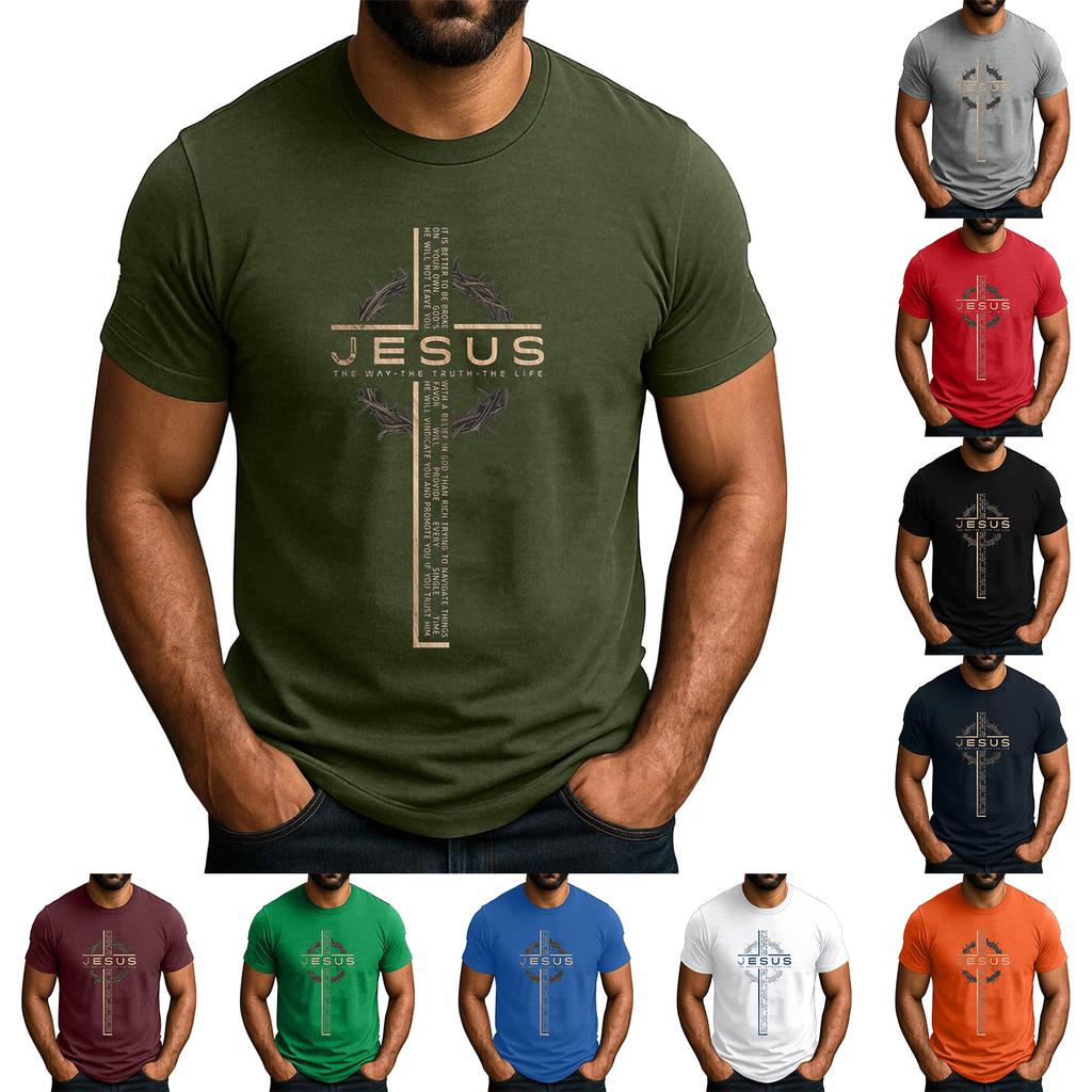 Men's Popular T,shirt Printed Round Neck Short Sleeve T,shirt