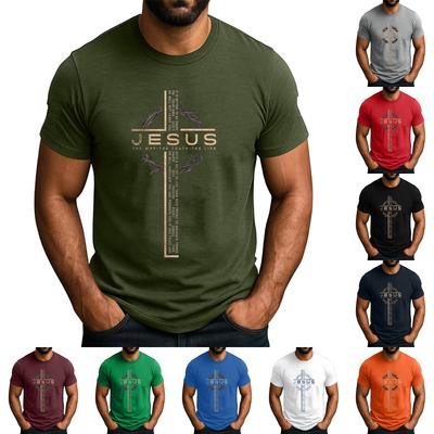 Men's  Popular T-shirt Printed Round Neck Short Sleeve T-shirt