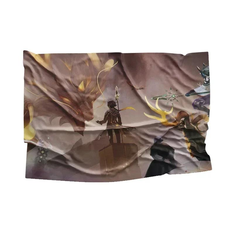 Genshin Impact Blankets Soft Upholstery Sofa Blankets Bed Blankets Gamers Chair Blankets Anime Blankets flannel custom blanket