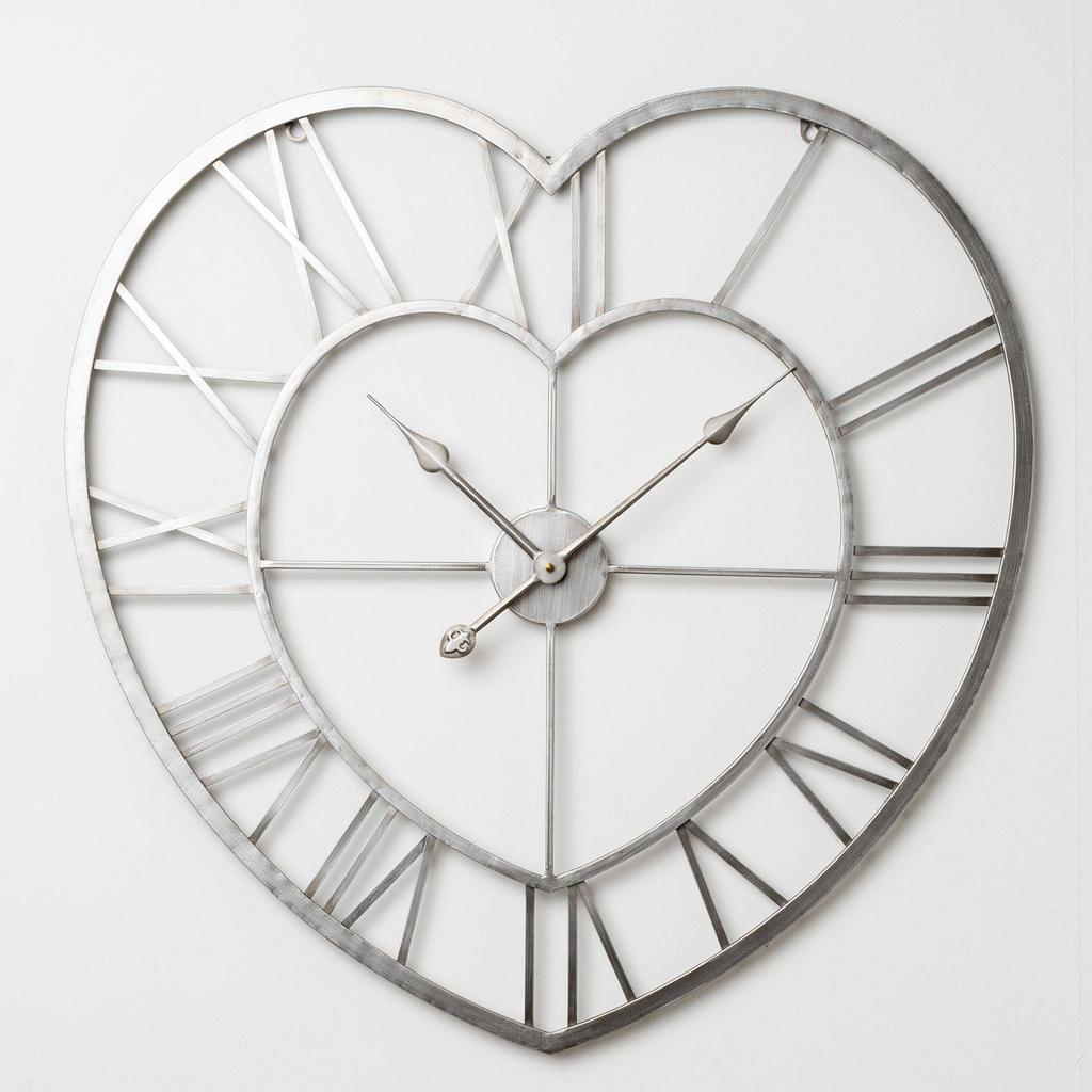 Hometime Metal Heart Shaped Wall Clock