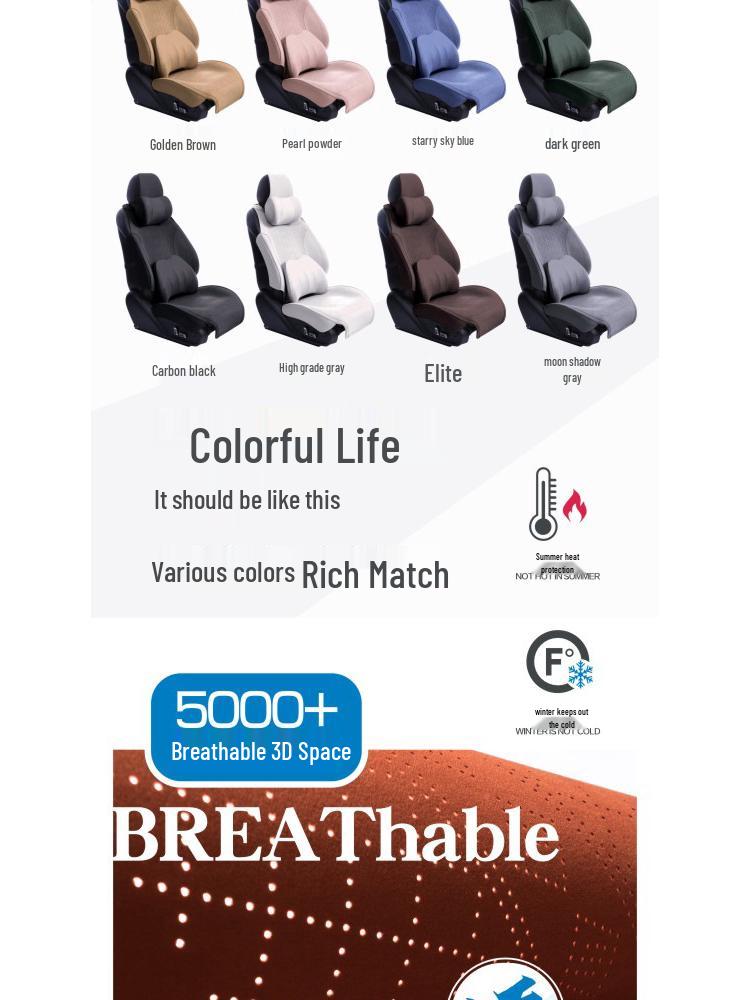 Breathable, Odorless Odetta Fabric Car Seat Cushion – Universal Fit for 5-Seaters, All-Season