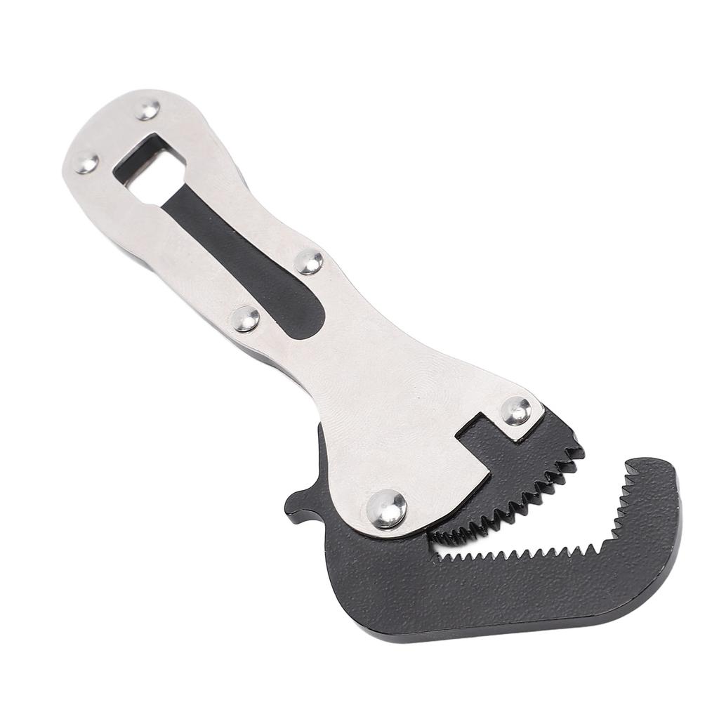 Auto Adjusting Pipe Wrench Steel Compact Ergonomic Handle Multifunctional for Auto Repair Home Maintenance