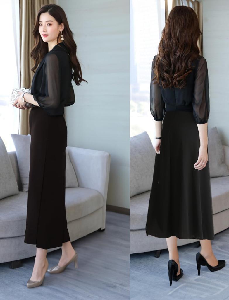 Natucie Plus Size See-Through Dress, Wedding, Party, (M, Black)