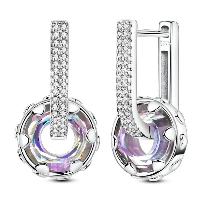 925 Silver Cute Shiny Stud Earring Bow Flower Unicorn Heart Shell Feather Fit Fashion Fine Jewelry Gift for Women