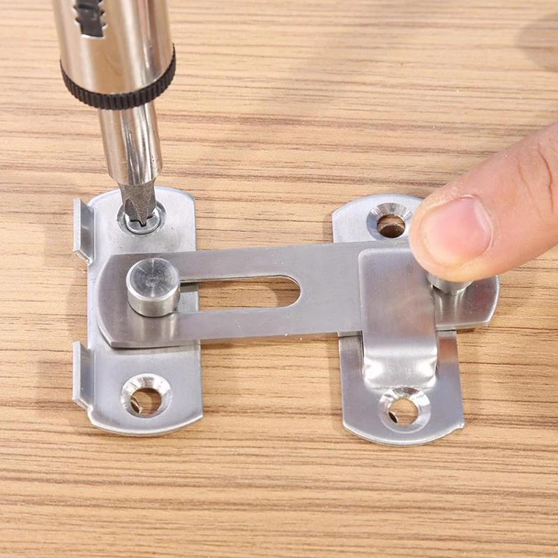 Door Lock Sliding Barn Door Latch Bolt Stainless Steel Hasp Latch Bolt Wine Cabinet Closet Window Door Lock Buckle Hardware