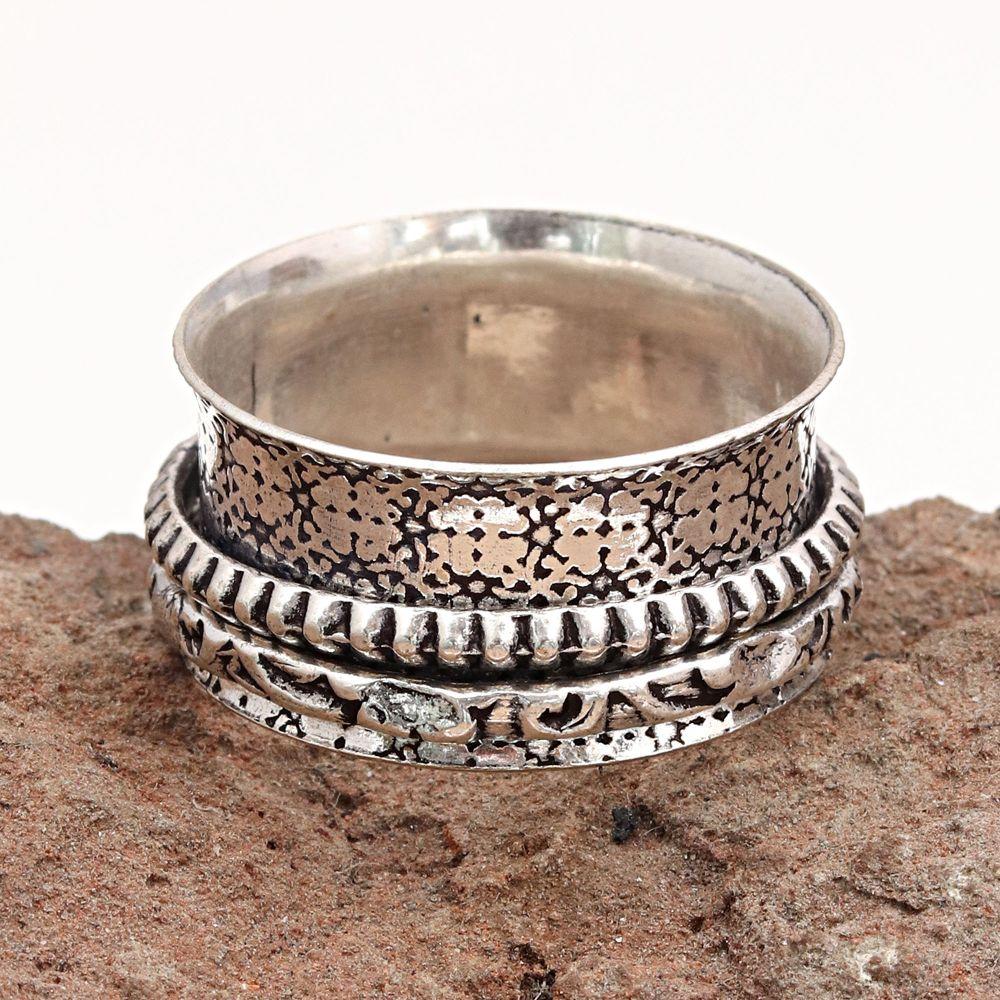 Silver Spinner Ring For Women Four Spinner Ring Fidget Silver Jewelry Ring"10.5"