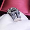 Classic Business Style Silver Color Crystal Men's Rings  Party Wedding Engagement Male Ring Jewelry Hand Accessories