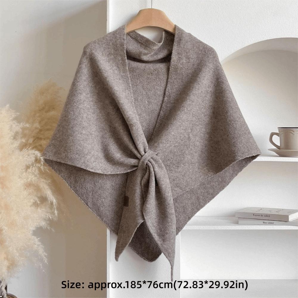 Soft Triangle Scarf Solid Color Sweater Shawl Cape Fashion Knitted Shawl