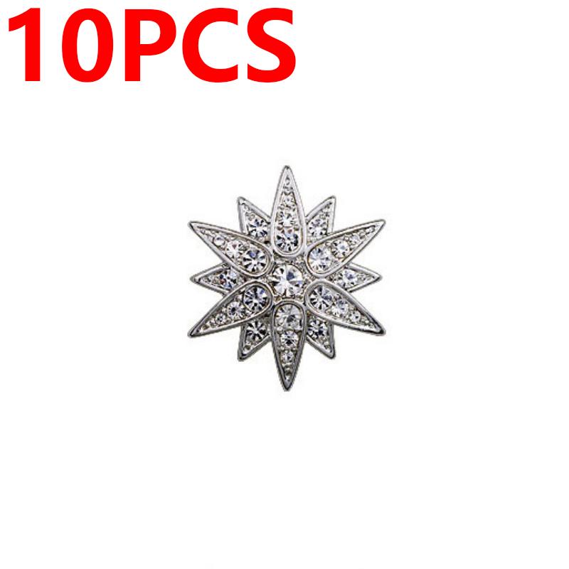 10pcs/set Star Brooch Fashion Luxury Men Lapel Button Suit Corsage Badge Shirt Collar Zircon Brooches Clothing Accosseries Jewelry Gifts