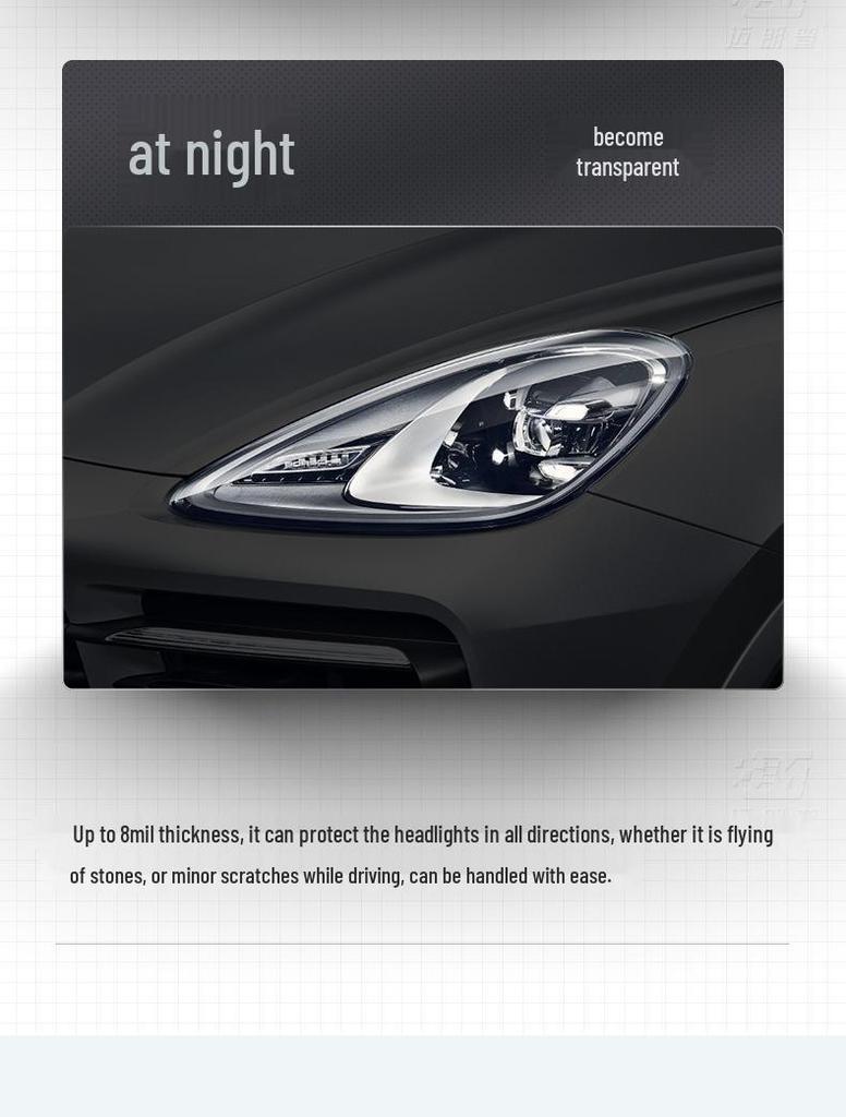 Película TPU Negra Ahumada para Faros para Porsche Cayenne, Macan, Panamera, 718