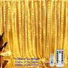 USB Remote Ice String Lights, 3x3M, 300 LEDs, Copper Heart Curtain for Christmas Festival Decor