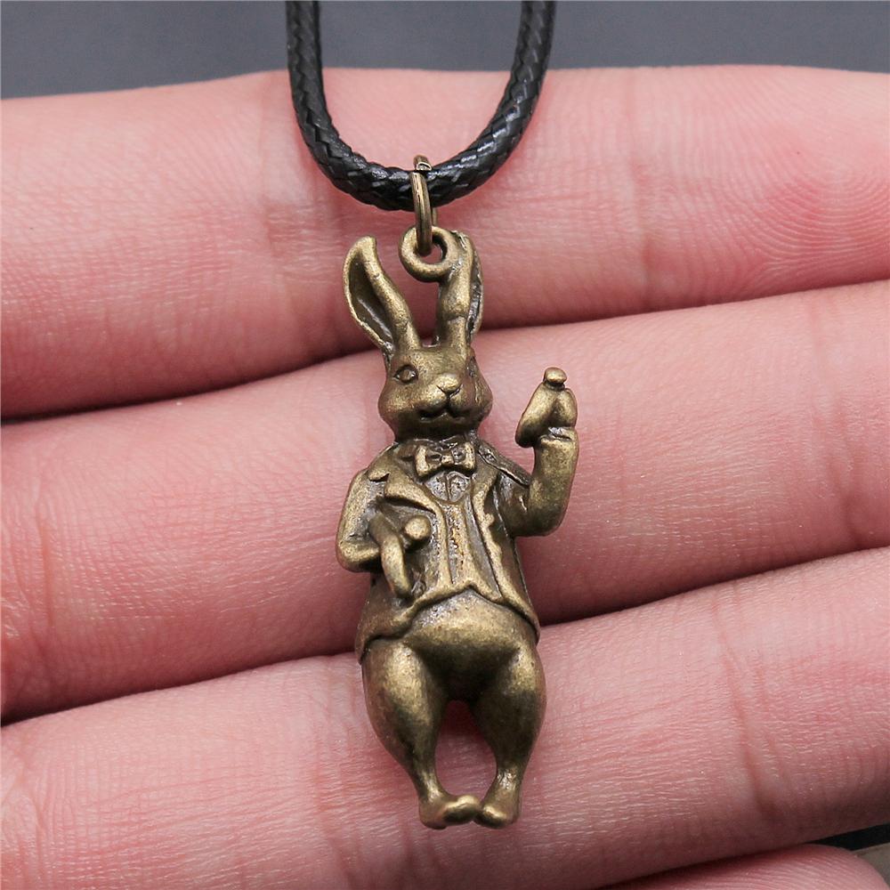 Animal Black Leather Necklace Elephant Wolf Dragon Horse Gecko Lizard Pendant Necklace For Women Men Boy Girls