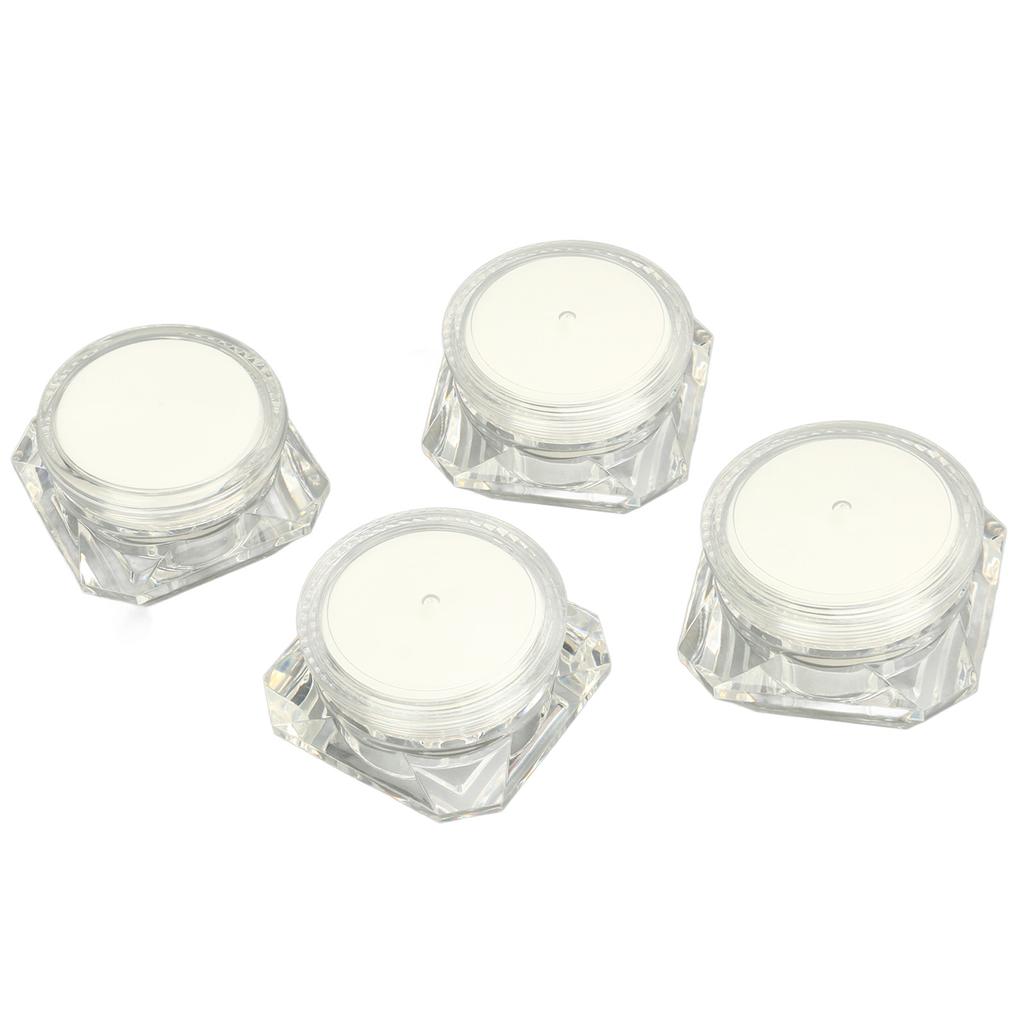4 Stück Cremetiegel Diamant-Optik Kosmetik Nachfüllbare Flasche Outdoor Reise Camping Kunststoff Kompakter Make-up Leerbehälter