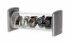 Shinkohanger Watch Stack Silver Display Made in Horizontal Watch Stand with Adjustable Positioning and Holds 5 Luxury Transparent Display Box Case,