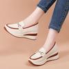 Women's Loafers Height Increase Leather Platform Casual Thick Sole Elevator Shake Shoes