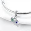 New 925 Silver Devil's Eye Blue Palm Charm Fit Original Bracelet Accessories Women Jewelry