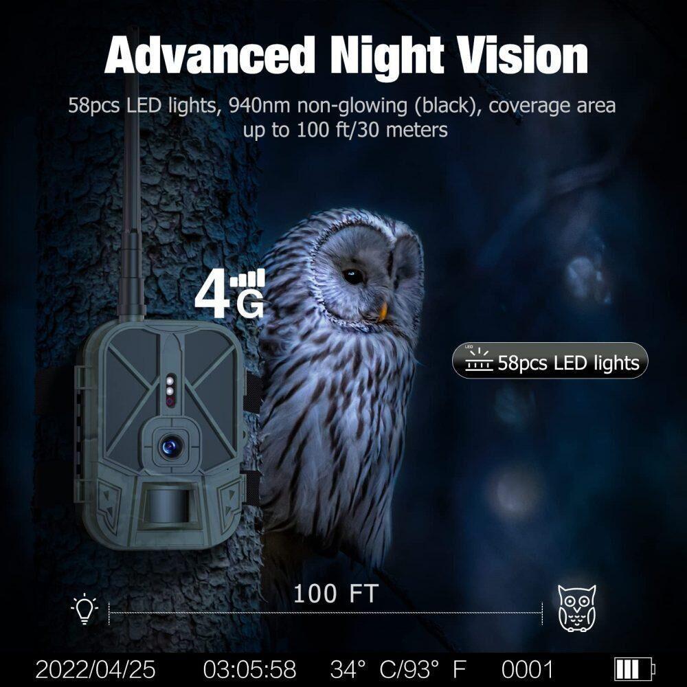 4G Outdoor Tracking Camera HC-940Pro-Li: True 4K, Remote Mobile Control, FTP/Email Support