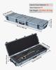 Hard Rifle Case, Lockable Rifle Case with Pre-cut Foams, 1320 mm Gun Storage with Wheels, Heavy Duty IP67 Waterproof & Dustproof Pistol Storage Cases