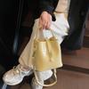 Stone Pattern Bucket Bag Commuter New Fashion Casual Simple Shoulder Crossbody Portable Bucket Bag Women
