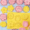 Flower Shaped Cookie Cutters Biscuit Mould 3D Frosting Cookie Cutter PP Material