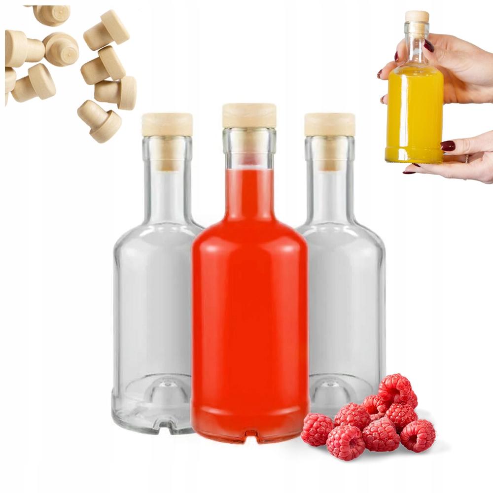 Tadek Glass Bottle 250ml For Liqueurs Alcohol Juice With Cork