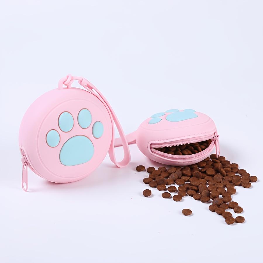 Paw Print Pet Training Treat Pouch Portable Round Bag Lightweight Durable Easy Clean For Puppy Outdoor Walking Daily Feeding Use