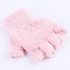 Halbfingerhandschuhe Multifunktional Umschlagbar Niedlich Korallenfleece Warm Kältefest Weich Bequem Damen Winter Warm Damen Handschuhe