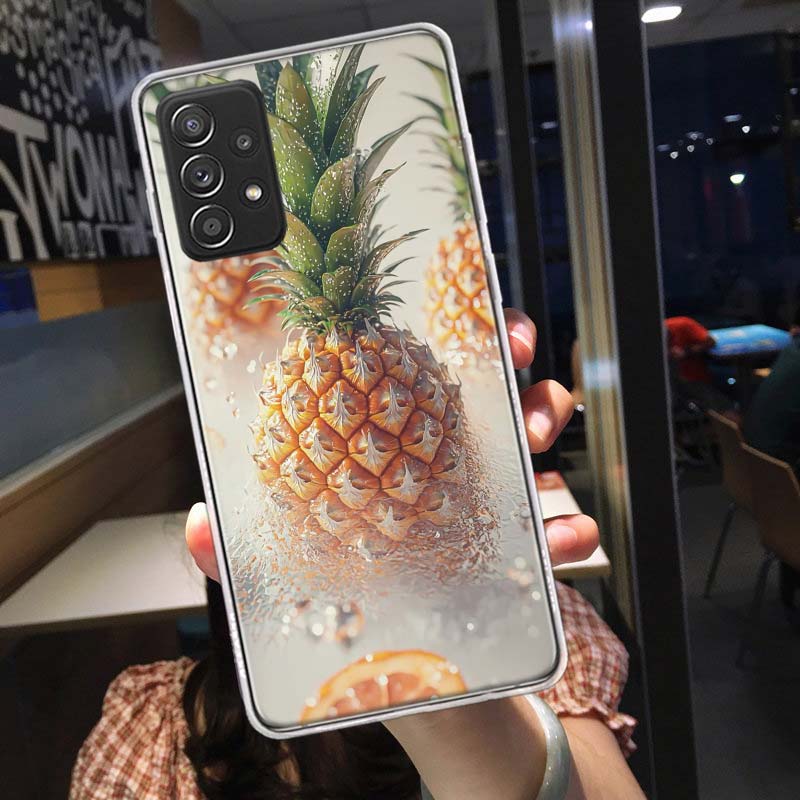 Harvest Pineapple Phone Case for Samsung A54 A57 A37 A17 A14 A15 A12 A24 A34 A55 A35 A25 A52S A07 A05S A04S A22 A32 A72 Galaxy N