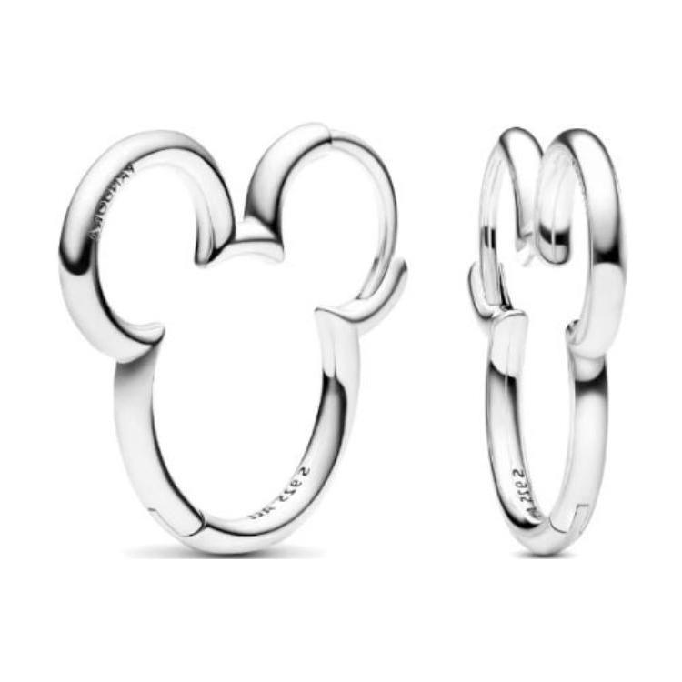 Pandora Mickey Silhouette Design 925 Silver Earrings Women earrings 293528C00 Box
