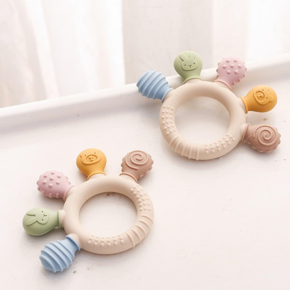 New Baby Silicone Teether Dental Toys BPA Free Silicone Finger Teething Ring Bracelet for Newborn Goods Baby Teething Toys Gift
