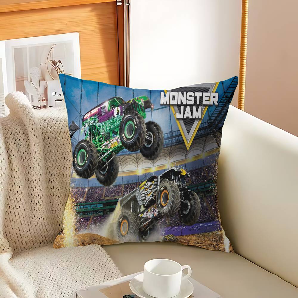 Cartoon Monster Jam Decorative Room Aesthetics Pillow Case Home Decor Bedroom Sofa Bed Couch Pillow Cover 45x45