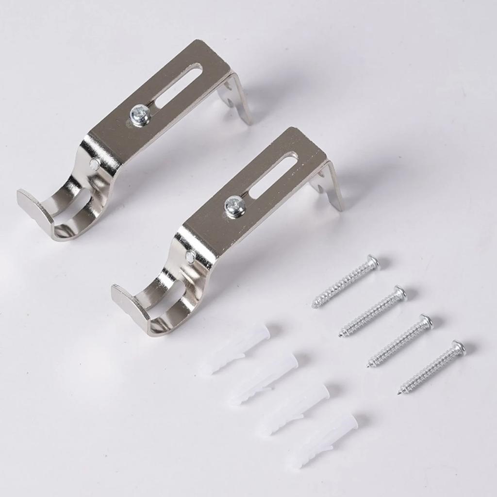 2 Stück Eisen Universal Gardinenstangenhalterung Verstellbare Länge 8,8-11,5cm Römische Stange für Heim Möbel Zubehör