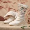 Beijing Old Sle Embroidered Cotton Boot High Top Warmth Increasing Inner Design Faionable Winter Boot for Young Women