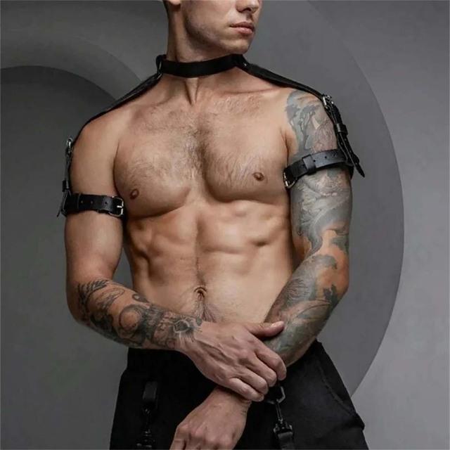 Harness for Men Strap Costume Sexy Shoulder Bondage Chest Lingerie Pu Leather Belt Erotic Hollow Gay Clothing for Adult Sex