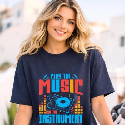 Music T-Shirt Music Tee Rock Band Tee Music Slogan Tee Gift for Boy Teen Girls Mom Dad Grandma Grandpa Family Sister Brother Crew Team Party